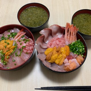 北海道白糠町ふるさと納税のウニを使った海鮮丼